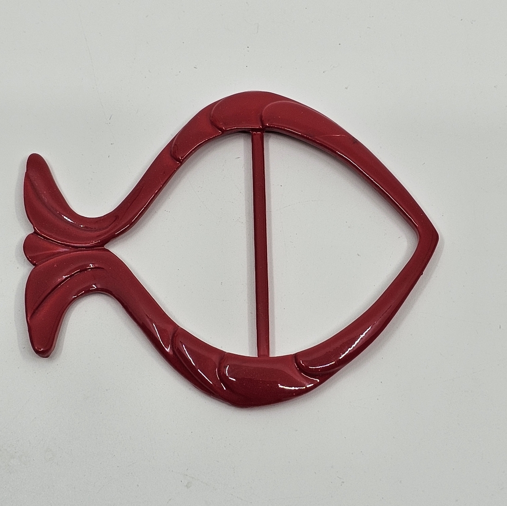 Vintage Metal Fish Scarf Slide Shirt Tie Bar